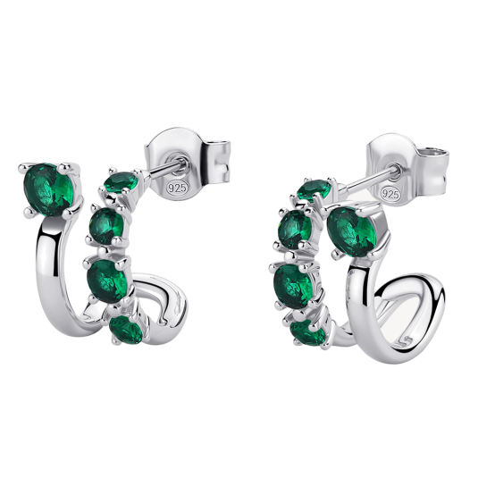 BROSWAY ezüst fülbevaló Fancy Life Green fülbevaló BWFLG134 - Elegáns ékszer webáruház Budapest