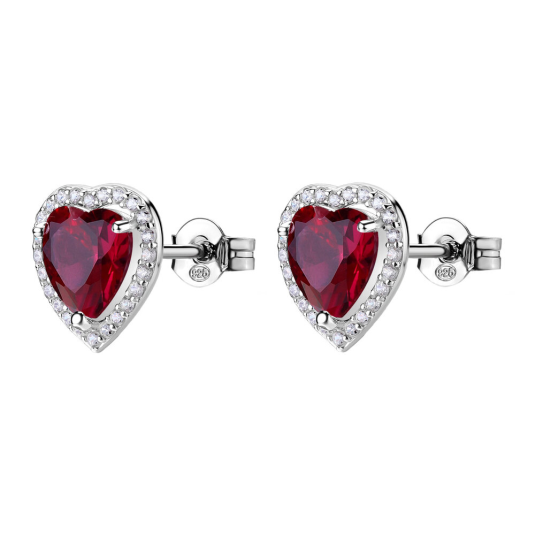 BROSWAY ezüst fülbevaló Fancy Passion Ruby fülbevaló BWFPR142 - Elegáns ékszer webáruház Budapest
