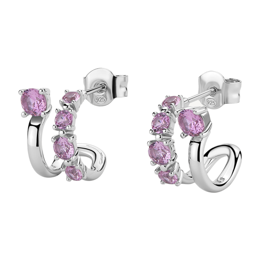 BROSWAY ezüst fülbevaló Fancy Vibrant pink fülbevaló BWFVP120 - Elegáns ékszer webáruház Budapest