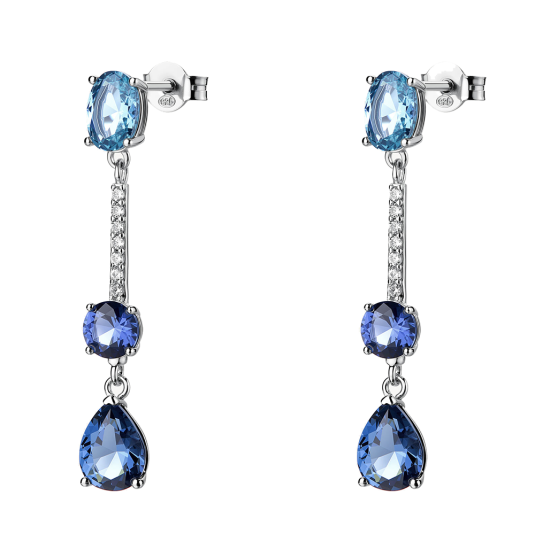 BROSWAY ezüst fülbevaló Szabadság Kék fülbevaló BWFFB133 - Elegáns ékszer webáruház Budapest