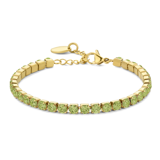 CO88 női acél karkötő zöld cirkóniákkal karkötő C88CB-91221 - Elegáns ékszer webáruház Budapest