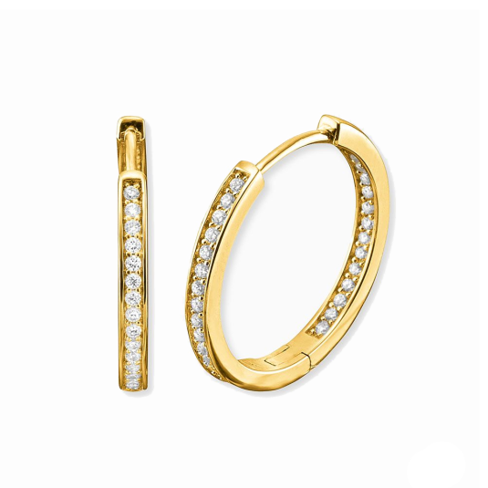 ENGELSRUFER fülbevaló körök cirkóniával fülbevaló ERE-LISA-ZI-G-CR - Elegáns ékszer webáruház Budapest