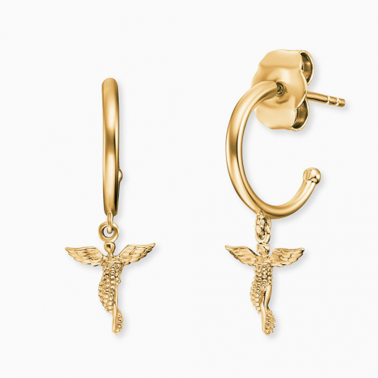 ENGELSRUFER női félkör alakú fülbevaló angyallal fülbevaló ERE-LILANGEL-G - Elegáns ékszer webáruház Budapest