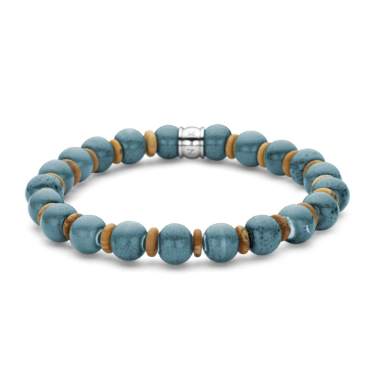 FRANK 1967 férfi karkötő kerámia gyöngyökkel és jáspissal karkötő FR7FB-0793 - Elegáns ékszer webáruház Budapest