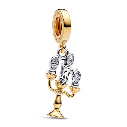 PANDORA Disney Lumiere aranyozott charm - Elegáns ékszer webáruház Budapest