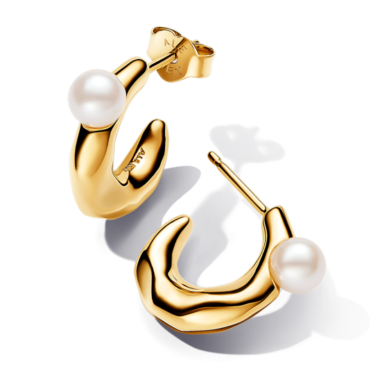 PANDORA ESSENCE aranyozott fülbevaló gyöngyökkel fülbevaló 263261C01 - Elegáns ékszer webáruház Budapest