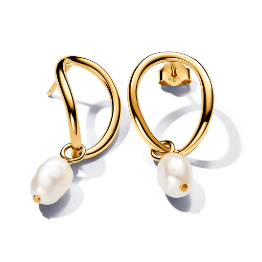 PANDORA ESSENCE aranyozott fülbevaló gyöngyökkel fülbevaló 263281C01 - Elegáns ékszer webáruház Budapest