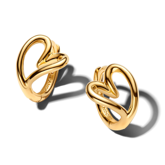 PANDORA ESSENCE aranyozott fülbevalók organikus formájú szívvel fülbevaló 264359C00 - Elegáns ékszer webáruház Budapest