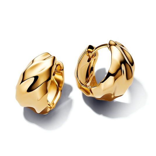 PANDORA ESSENCE aranyozott hullámos karika fülbevaló fülbevaló 263874C00 - Elegáns ékszer webáruház Budapest