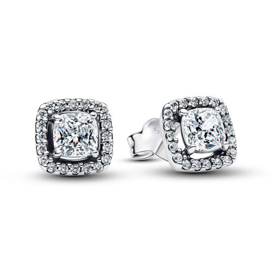 PANDORA Szikrázó glória négyzet fülbevaló fülbevaló 293551C02 - Elegáns ékszer webáruház Budapest