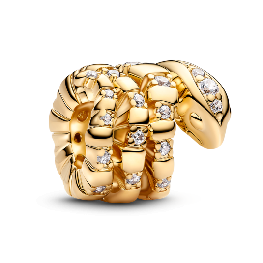 PANDORA Szikrázó kígyó aranyozott charm - Elegáns ékszer webáruház Budapest