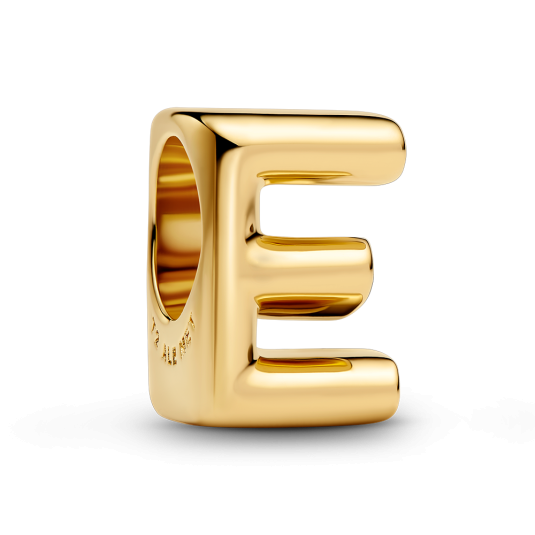 PANDORA aranyozott E betű charm - Elegáns ékszer webáruház Budapest