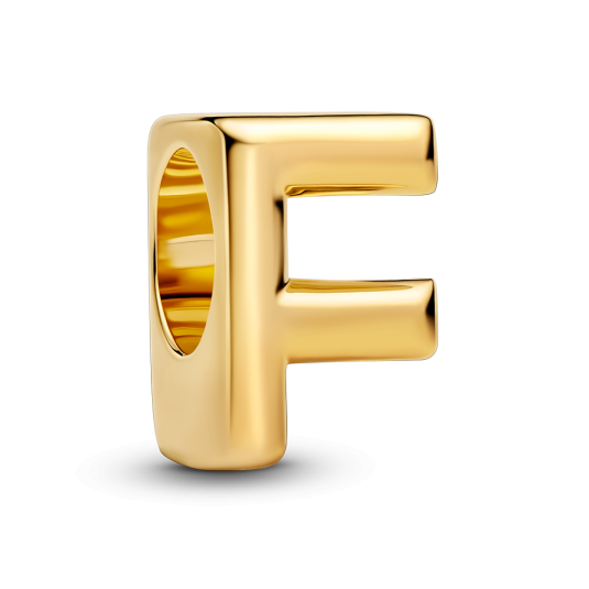 PANDORA aranyozott F betű charm - Elegáns ékszer webáruház Budapest
