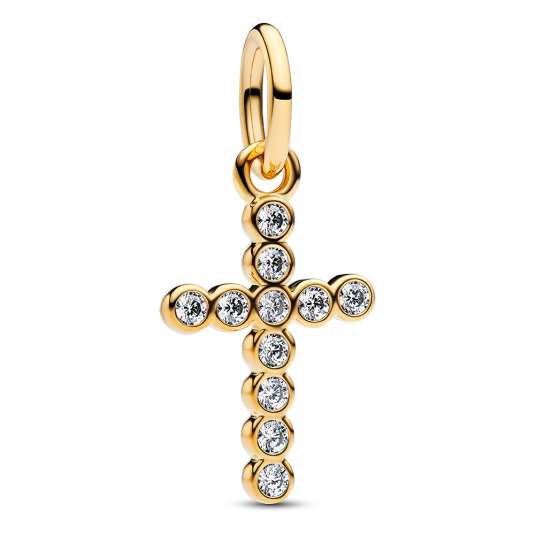 PANDORA aranyozott Kereszt charm cirkóniumokkal - Elegáns ékszer webáruház Budapest