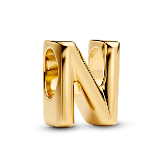PANDORA aranyozott N betű charm - Elegáns ékszer webáruház Budapest