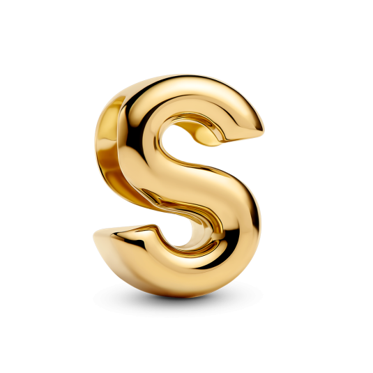 PANDORA aranyozott S betű charm - Elegáns ékszer webáruház Budapest