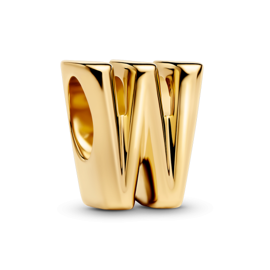 PANDORA aranyozott W betű charm - Elegáns ékszer webáruház Budapest