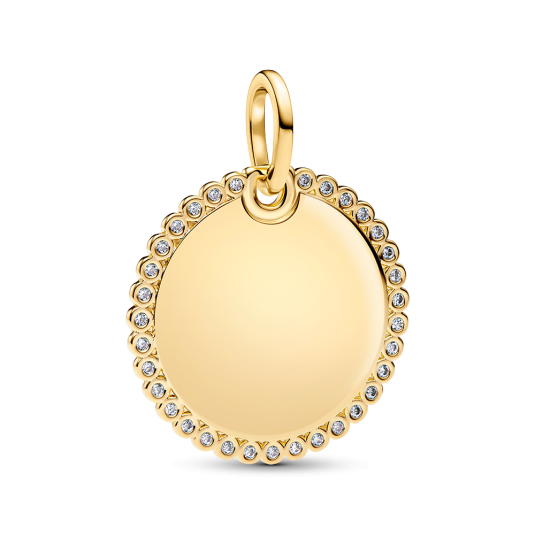 PANDORA aranyozott gravírozható Kör medál medál 364007C01 - Elegáns ékszer webáruház Budapest