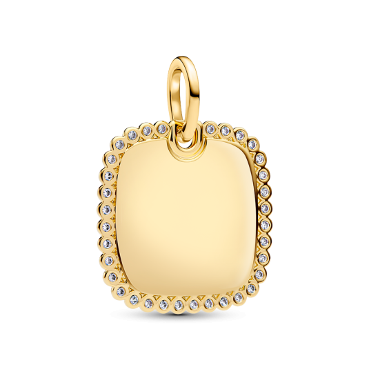 PANDORA aranyozott gravírozható négyzet medál medál 364009C01 - Elegáns ékszer webáruház Budapest