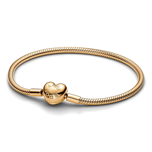 PANDORA aranyozott karkötő szív alakú csattal karkötő 563050C00 - Elegáns ékszer webáruház Budapest