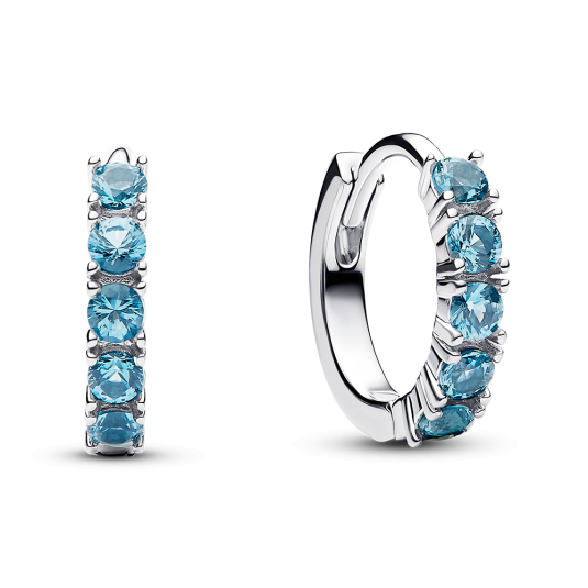 PANDORA fülbevaló világoskék kristályokkal fülbevaló 293849C01 - Elegáns ékszer webáruház Budapest