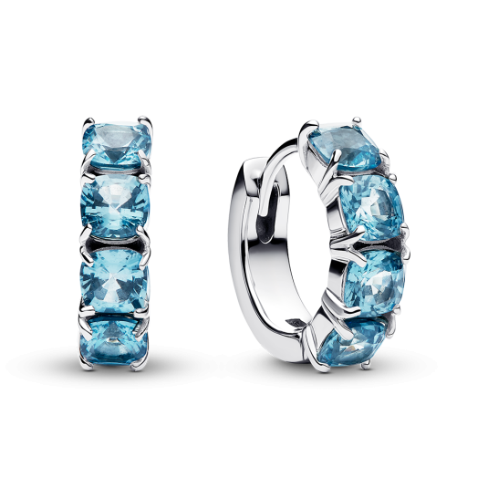 PANDORA fülbevaló világoskék kristályokkal fülbevaló 293851C01 - Elegáns ékszer webáruház Budapest