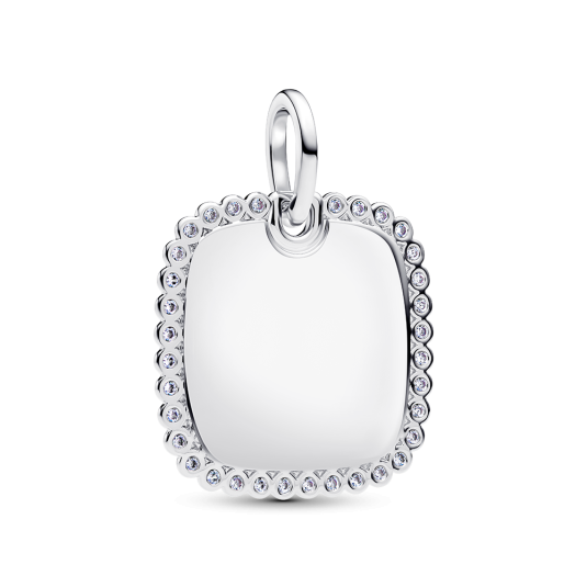 PANDORA gravírozható Négyzet medál medál 394009C01 - Elegáns ékszer webáruház Budapest