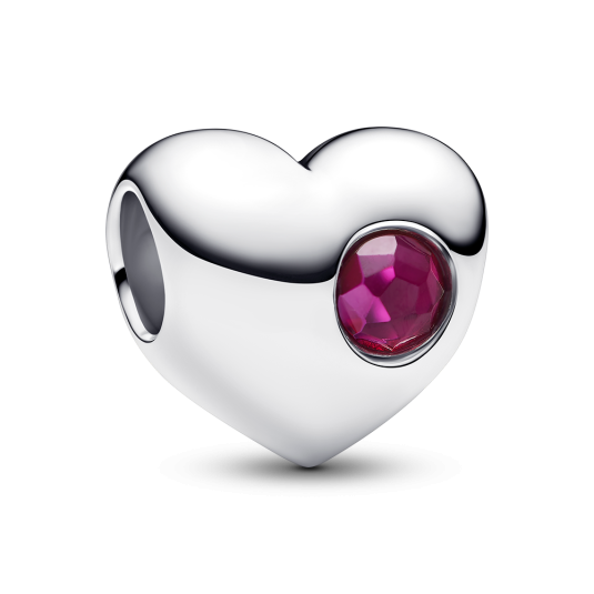 PANDORA gravírozható Szív charm piros kristállyal - Elegáns ékszer webáruház Budapest