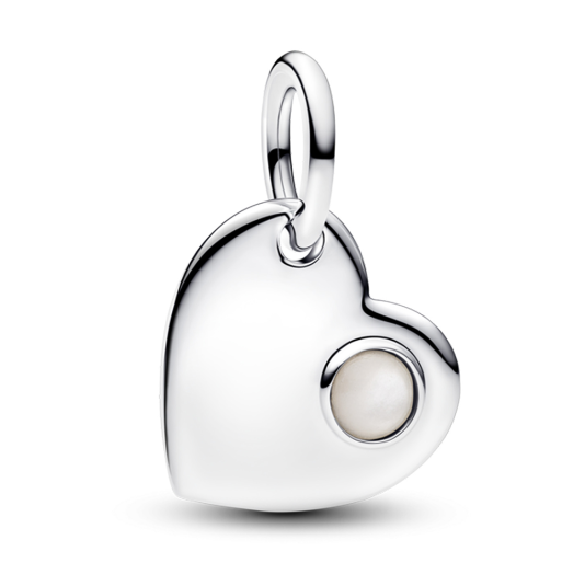 PANDORA gravírozható gyöngy Szív gyöngyházzal - Elegáns ékszer webáruház Budapest