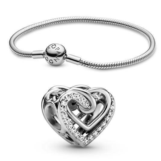 PANDORA szív alakú szett karkötő 590728+799270C01 - Elegáns ékszer webáruház Budapest