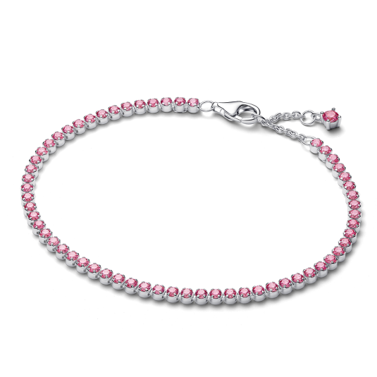 PANDORA tenisz karkötő rózsaszín cirkóniákkal karkötő 593927C02 - Elegáns ékszer webáruház Budapest