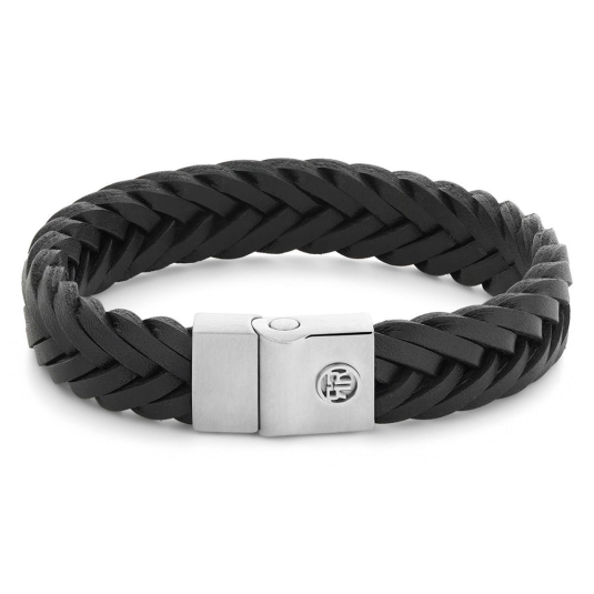 REBEL & ROSE Prémium Fonott Fekete Karkötő karkötő RR-M0052-S - Elegáns ékszer webáruház Budapest