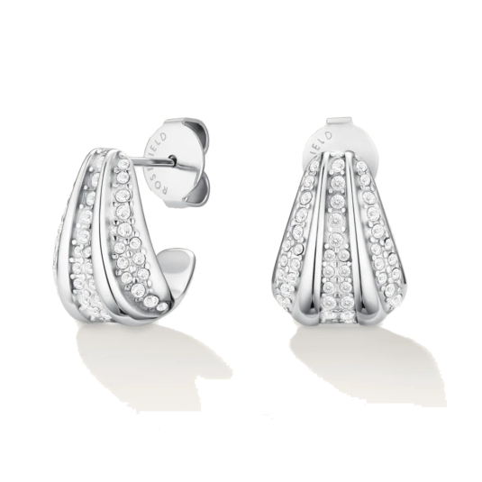 ROSEFIELD acél fülbevaló Pave csíkos fülbevaló JEPSS-J1229 - Elegáns ékszer webáruház Budapest