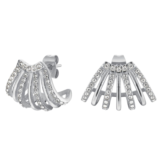 ROSEFIELD acél fülbevaló kristályokkal fülbevaló JECCS-J1030 - Elegáns ékszer webáruház Budapest