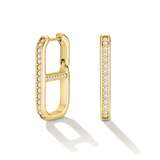 ROSEFIELD acél fülbevaló nyolcszögletű fülbevaló JEFOG-J1179 - Elegáns ékszer webáruház Budapest