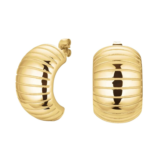 ROSEFIELD félkör alakú acél fülbevaló fülbevaló JESEG-J968 - Elegáns ékszer webáruház Budapest