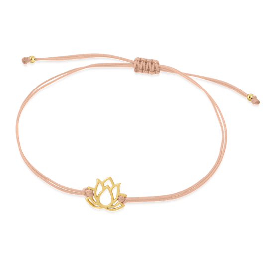 SOFIA bézs csipke aranyozott lótuszvirággal karkötő WEW0802-D-BEIYG - Elegáns ékszer webáruház Budapest