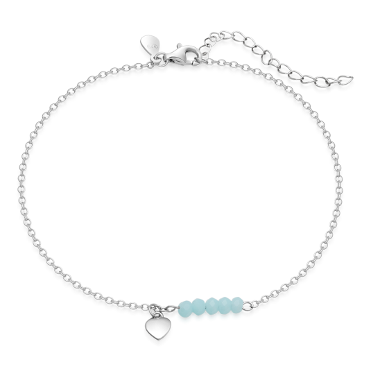 SOFIA ezüst bokalánc kristályokkal lánc IS130CV006-BL - Elegáns ékszer webáruház Budapest