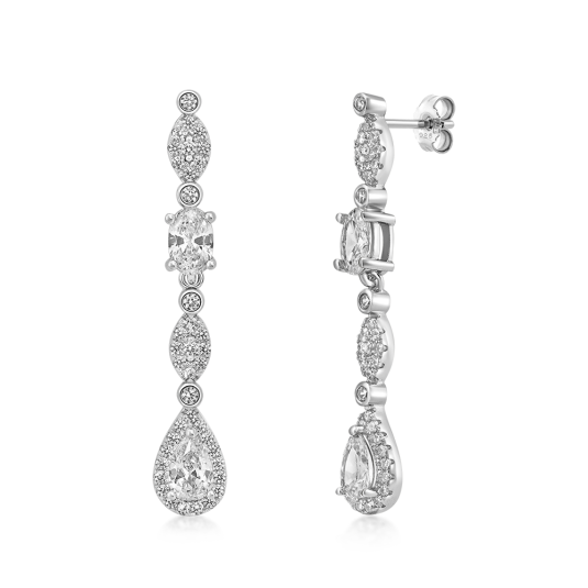 SOFIA ezüst fülbevaló cirkóniákkal fülbevaló COEZB120594 - Elegáns ékszer webáruház Budapest