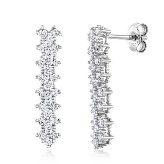 SOFIA ezüst fülbevaló cirkóniákkal fülbevaló COEZB120656 - Elegáns ékszer webáruház Budapest