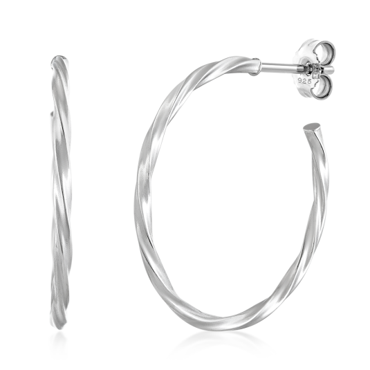 SOFIA ezüst fülbevaló csavart karikák fülbevaló COEOB112058 - Elegáns ékszer webáruház Budapest
