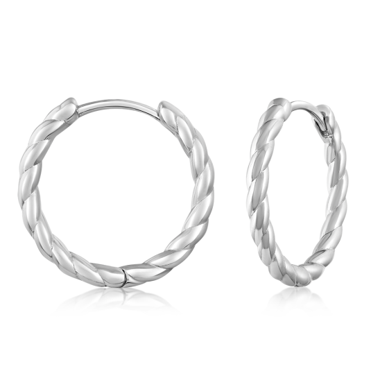 SOFIA ezüst fülbevaló csavart körök fülbevaló COEOB102417 - Elegáns ékszer webáruház Budapest