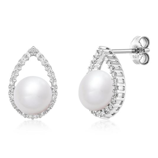 SOFIA ezüst fülbevaló gyönggyel fülbevaló AEAE17302Z