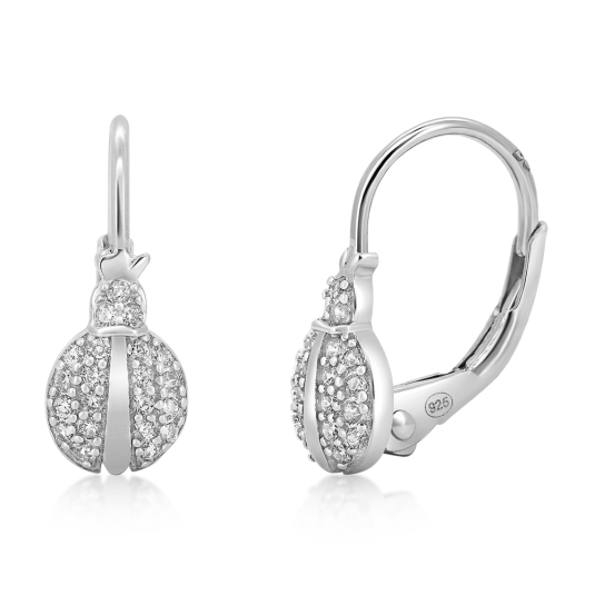 SOFIA ezüst fülbevaló katicabogarakkal fülbevaló IS135OR035RHWH - Elegáns ékszer webáruház Budapest