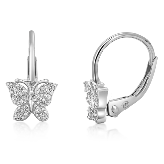 SOFIA ezüst fülbevaló pillangókkal fülbevaló IS135OR031RHWH - Elegáns ékszer webáruház Budapest