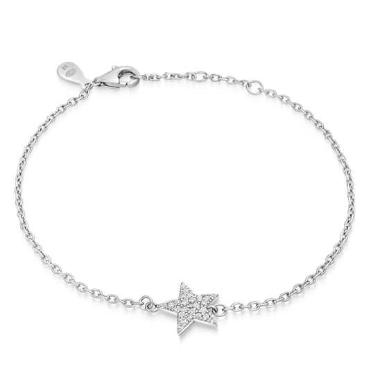 SOFIA ezüst karkötő cirkónium csillaggal karkötő IS028BR167RHWH - Elegáns ékszer webáruház Budapest