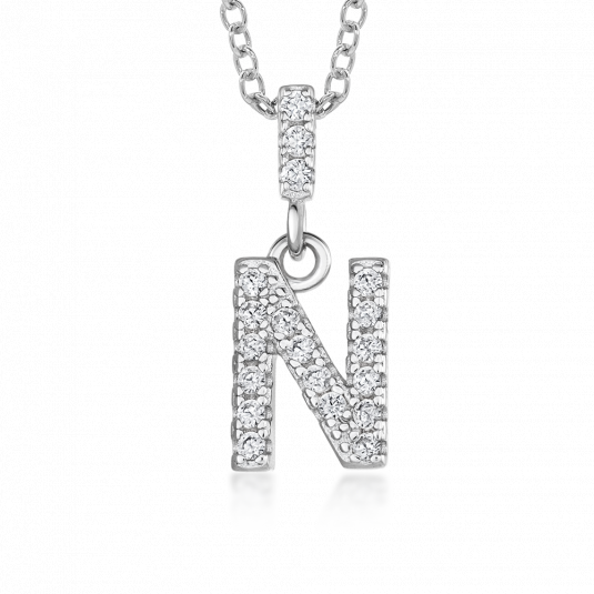 SOFIA ezüst medál N betű medál IS028P130-N - Elegáns ékszer webáruház Budapest