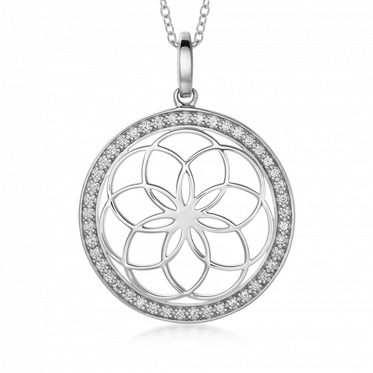 SOFIA ezüst medál élet virága medál MO42500/00 - Elegáns ékszer webáruház Budapest