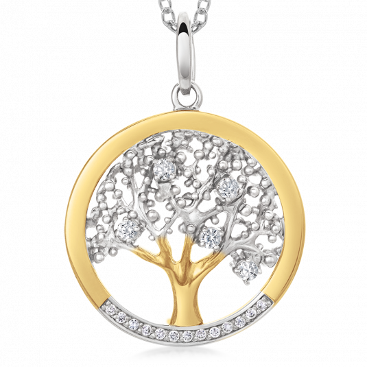 SOFIA ezüst medál életfa medál MO41535/00YG-2 - Elegáns ékszer webáruház Budapest