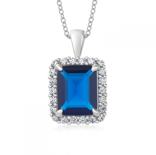 SOFIA ezüst medál sötétkék cirkóniával medál COPZB53308 - Elegáns ékszer webáruház Budapest